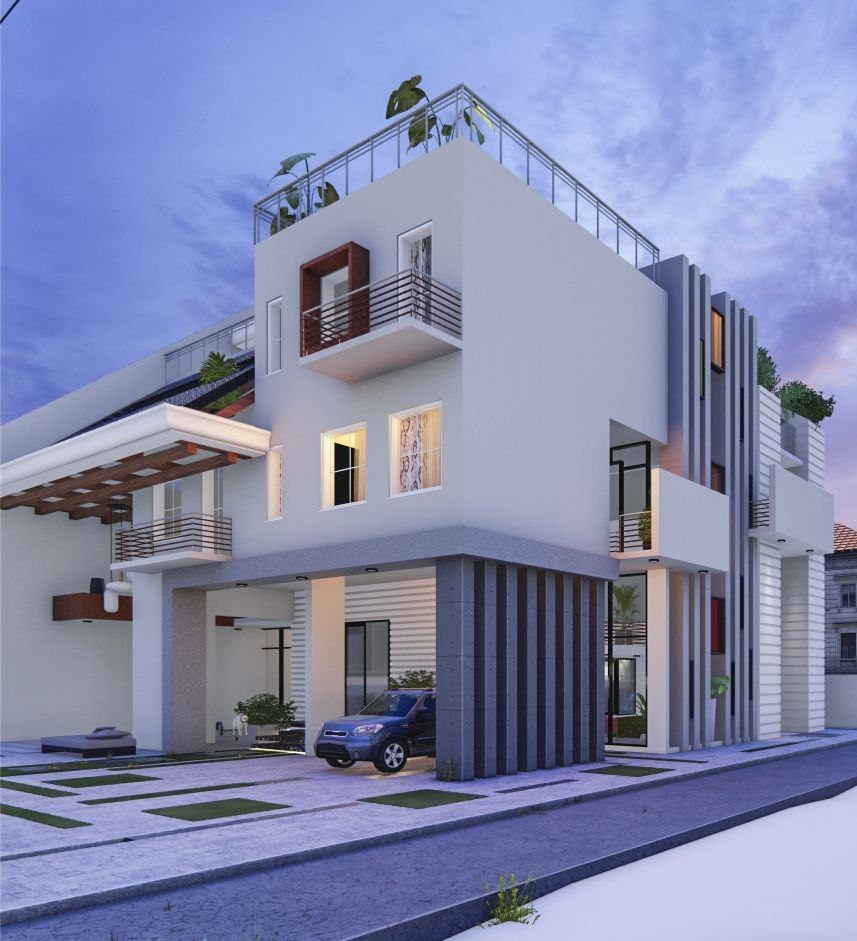 Luxurious residential building front view in Nifas Silk Lafto